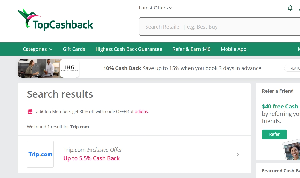 订酒店，买高铁票，拿返利的省钱办法：Topcashback+Trip.com | Travel China:Save Money on Hotels & Trains with Cashback Sites缩略图